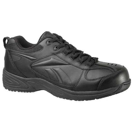 Men's Athletic Shoe, Composite Toe, Leather Upper, Rubber Outsole, Lace Up, Black, 11 1/2 M