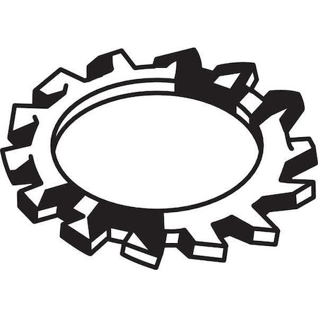 External Tooth Lock Washer, For Screw Size 1/2 in Stainless Steel, Plain Finish, 10 PK