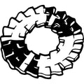Internal/External Tooth Lock Washer, For Screw Size #8 Steel, Zinc Plated Finish, 100 PK