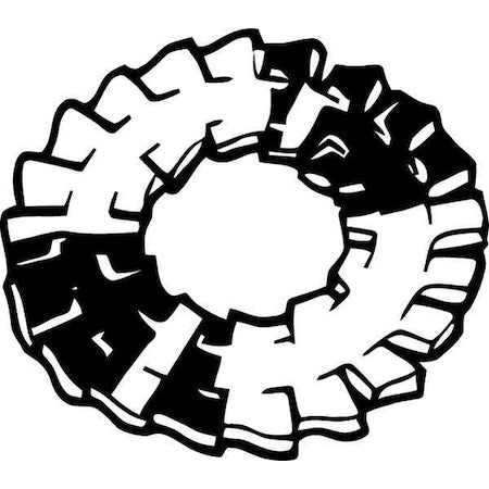 Internal/External Tooth Lock Washer, For Screw Size #8 Steel, Zinc Plated Finish, 100 PK