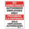 Plastic Admittance Sign,14"x10", U1-1041-NP_7X10