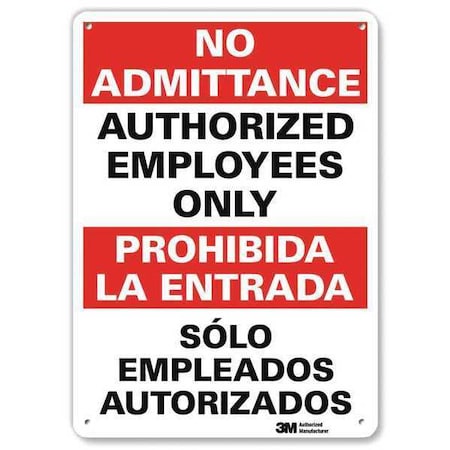 Plastic Admittance Sign,14"x10", U1-1041-NP_7X10