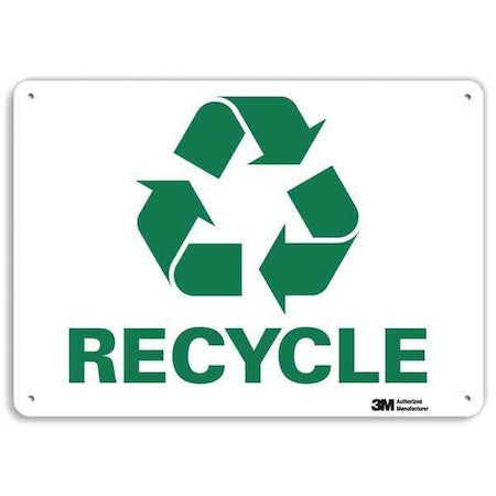 Recycle, 10 in W x 7 in H, Vertical Rectangle, Plastic, U1-1028-NP_10X7