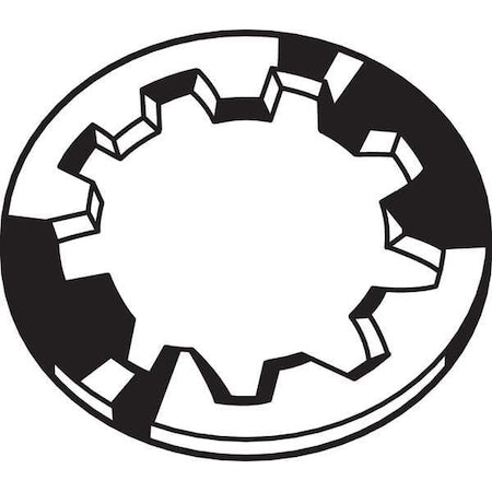 Internal Tooth Lock Washer, For Screw Size 9/16 in Steel, Zinc Plated Finish, 25 PK