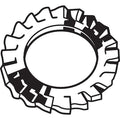 External Tooth Lock Washer, For Screw Size M8 Stainless Steel, Plain Finish, 50 PK