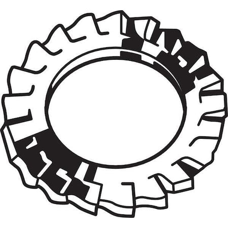 External Tooth Lock Washer, For Screw Size M8 Stainless Steel, Plain Finish, 50 PK
