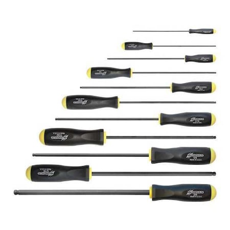 Screwdriver Set,Ball End,Long,11 pcs