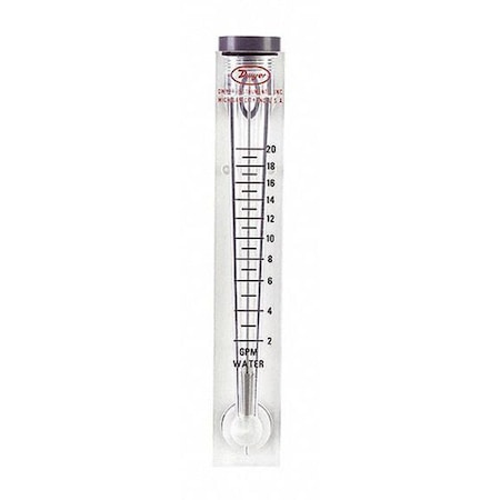 Flowmeter, range 2-20 GPM water.