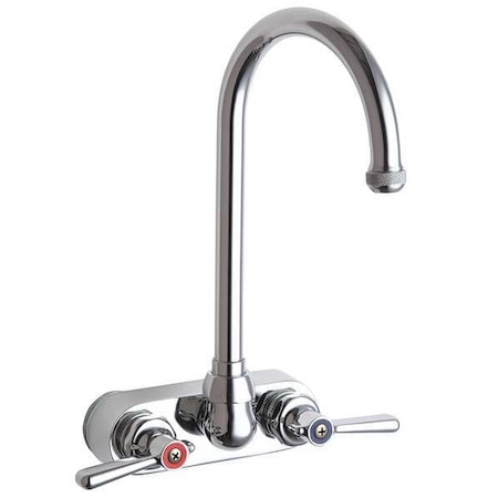 Gooseneck Kitchen Faucet, Manual, 4" Mount, 2 Hole Commercial