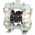 Double Diaphragm Pump, PVDF, Air Operated, Santoprene, 23 gpm GPM 250 Degrees F