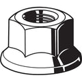 Top Lock Distorted Thread Lock Nut, #8-32, Steel, Grade A, Zinc Plated, 1/8 in Ht, 100 PK