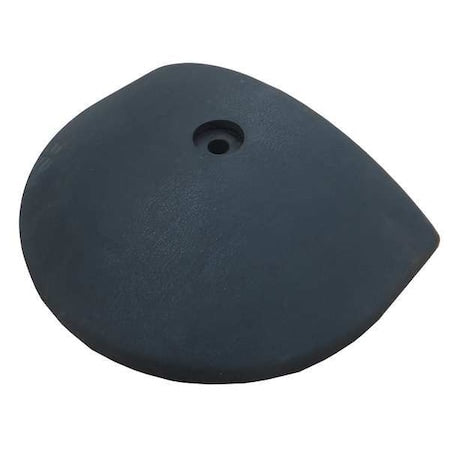Speed Bump End Cap, Rubber, 2 1/2 in Height, 9 5/8 in Length, Black