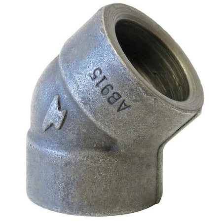 45 Degree Elbow 45 Degree Elbow, 3/4" Pipe, Socket Weld, Black Forged Steel, Class 3000