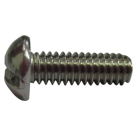 #4-40 x 3/8 in Slotted Round Machine Screw, Plain 18-8 Stainless Steel, 100 PK