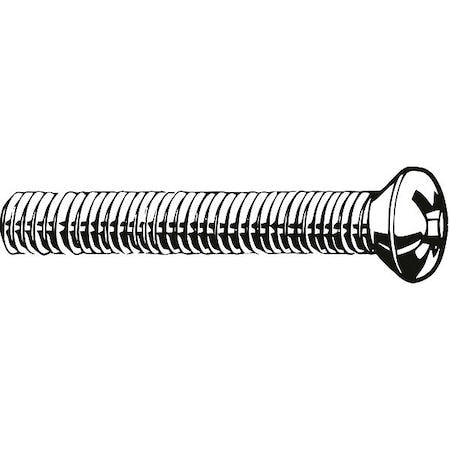 #8-32 x 2 in Phillips Oval Machine Screw, Plain 18-8 Stainless Steel, 100 PK