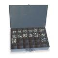 Zinc Plated Finish Steel Serrated & Nylon Insert Flange Hex Lock Nut Assortment, 258 pc.