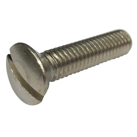 #6-32 x 1-1/4 in Slotted Oval Machine Screw, Plain 18-8 Stainless Steel, 100 PK
