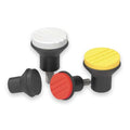 Mushroom Knob, Thermoplastic, Size: 1, D= 10-32, D1= 21, Comp: Stainless Steel, Cap: Black