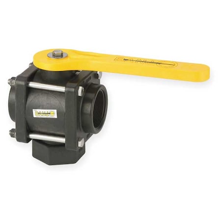 2" FNPT Polypropylene Ball Valve 3-Way