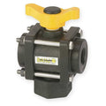 1-1/4" FNPT Polypropylene Ball Valve 3-Way