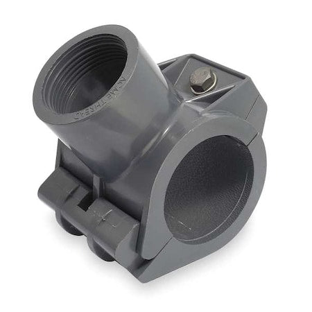 PVC Tee with Saddle Tap, Female Acme, 4 in x 1 1/2 in Pipe Size