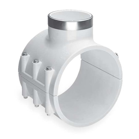 PVC,SaddleClampTee,2in,2in,1/2inSocket