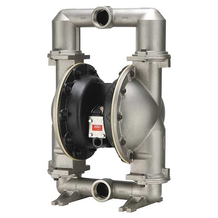 Double Diaphragm Pump, Air Operated, 316 Stainless Steel, Santoprene, 196 gpm, 2 in NPTF