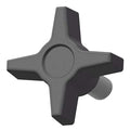 Four Prong Knob with Screw, 3/8-16 Thread Size, 1.125"L, Steel