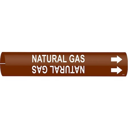 Pipe Marker,Natural Gas,Br,3/4to1-3/8 In