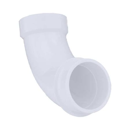 PVC Street Elbow, 90 Degrees, Long Sweep, Spigot x Hub, 2 in Pipe Size