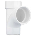 PVC Sanitary Street Tee, Spigot x Hub x Hub, 3 in Pipe Size