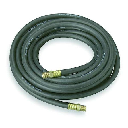 3/8" x 25 ft EPDM Coupled Multipurpose Air Hose 200 psi BK