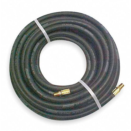 3/8" x 50 ft EPDM Coupled Multipurpose Air Hose 200 psi BK