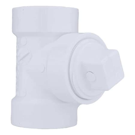 PVC Cleanout Tee with Plug, Hub x Hub x FNPT, 1-1/2 in Pipe Size