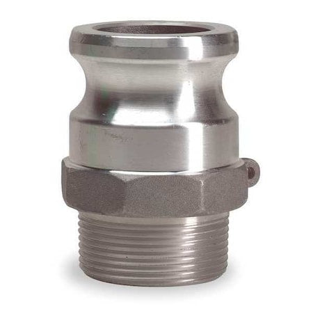 Cam and Groove Adapter, Type F, 2 in Coupler Size, 2 in MNPT Hose Fitting Size, 250 psi, Aluminum