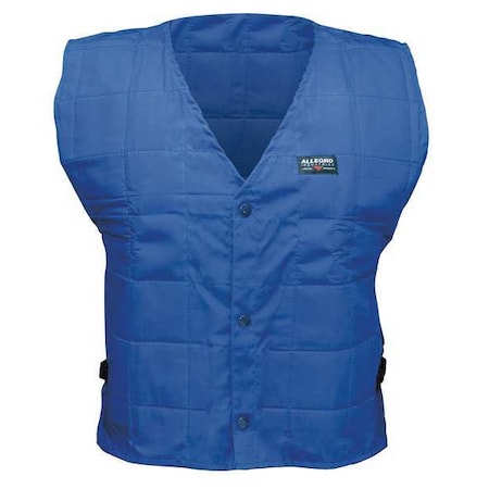 Evaporative Cooling Vest, Cotton, Evaporative, Up to 72 hr Max Cooling Time, Snap Closure, Blue