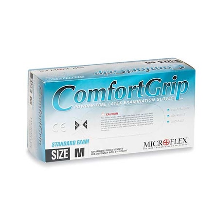 MicroFlex Comfort Grip Disposable Gloves, Latex, 5.1 mil Palm, Powder-Free, XL, Beige, 100 PK