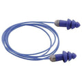 SmartFit Reusable Corded Ear Plugs, Metal Detectable, Flanged Shape, NRR 27 dB, Blue, 50PK