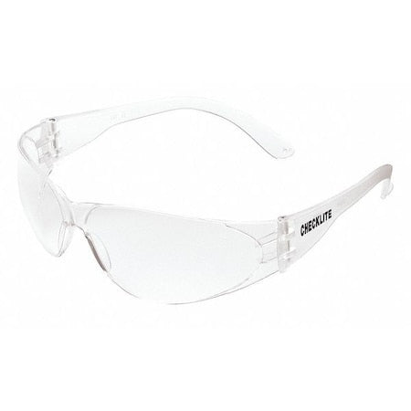 Checklite (CL1), Safety Glasses, Duramass Hard Coat, Polycarbonate Lens, Clear Frame, Frameless