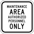 Non-reflective Maintenance Sign, 12 in W, 12 in H, Non-PVC Polymer, White