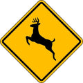 Deer Crossing Pictogram Traffic Sign, 24 in H, 24 in W, Aluminum, Diamond, No Text, W11-3-24HA