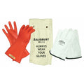 Electrical-Insulating Glove Kit, 500V AC, 750V DC, Rubber, 11" Length, Red, Size 8