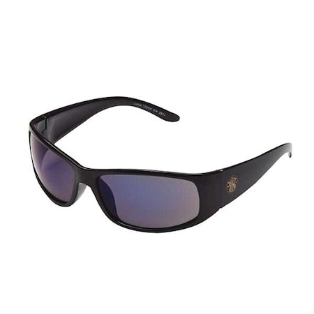 Elite, Safety Glasses, Anti-Scratch, Blue Mirror Lens, Black Frame, Full-Frame