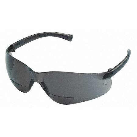 BK1 Reader Safety Glasses, Gray Wraparound Frame, 1.0 Diopter, Gray Lens, Anti-Scratch Coating