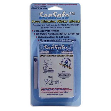 Test Strips,Free Chlorine,0-6ppm,PK30