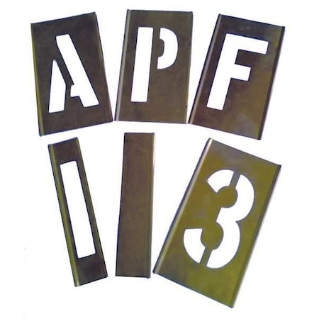 Interlocking Stencil, Numb&Letters, Brass, 3W648
