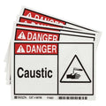 Danger Label, 3 1/2 in H, 5 in W, Polyester, Horizontal Rectangle, English, 86788, PK5