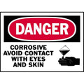 Warning Label, 3 1/2 in H, 5 in W, Polyester, Horizontal Rectangle, English, 86123, PK5