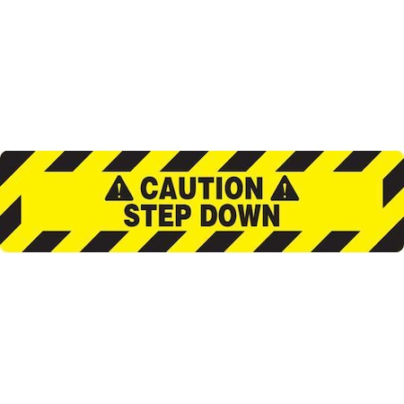 Floor sign, 6 in H, 24 in W, Vinyl, Rectangle, 3YRW3