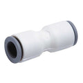 Push-Fit Adapter Fitting, 1/2 in x 3/8 in Tube Size, Bio-Based Nylon, White, 5 PK